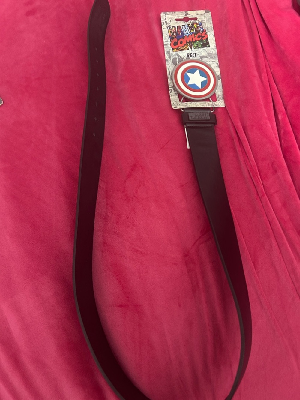 Marvel Captain America Shield Belt - Dark Brown Strap